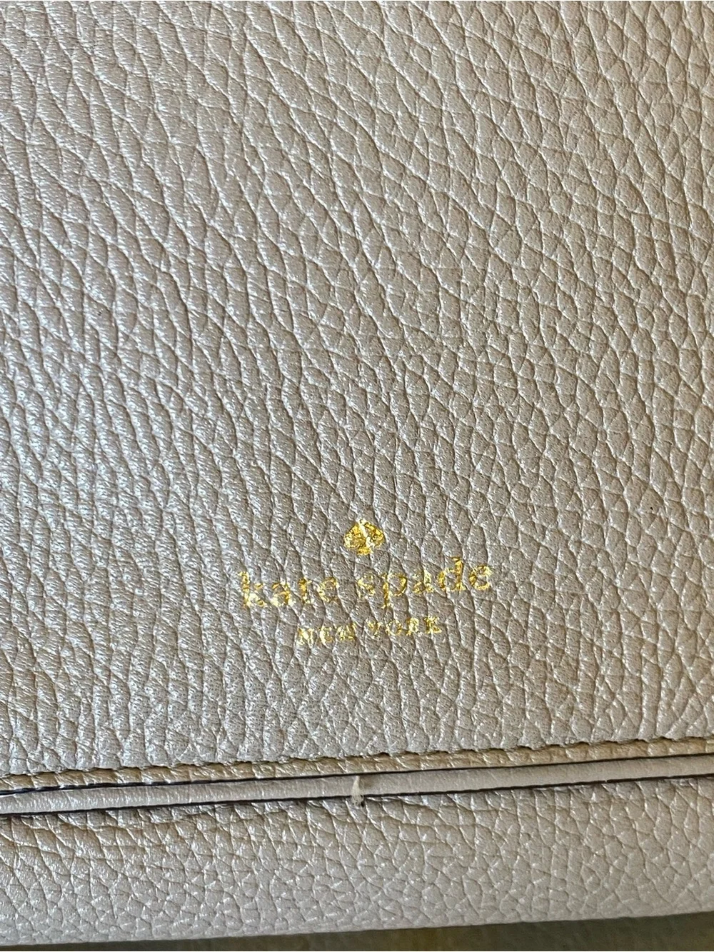 kate spade Light Gray Pebbled Leather Crossbody with Tassel
